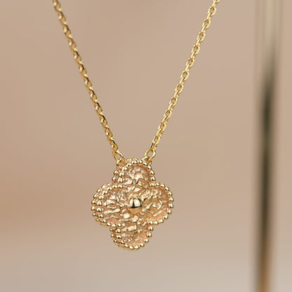 [Charm Aries Jewelry]CLOVER 15MM  BRONZING NECKLACE