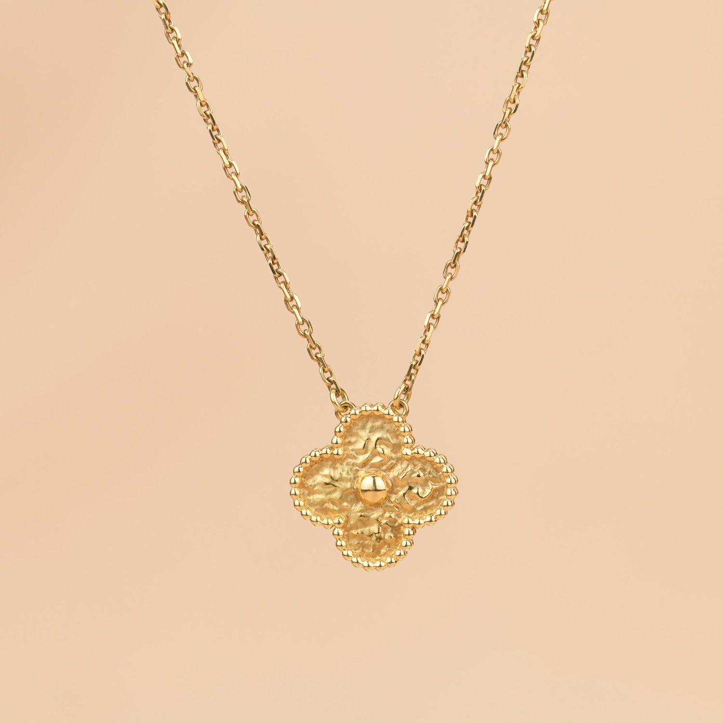 [Charm Aries Jewelry]CLOVER 15MM  BRONZING NECKLACE