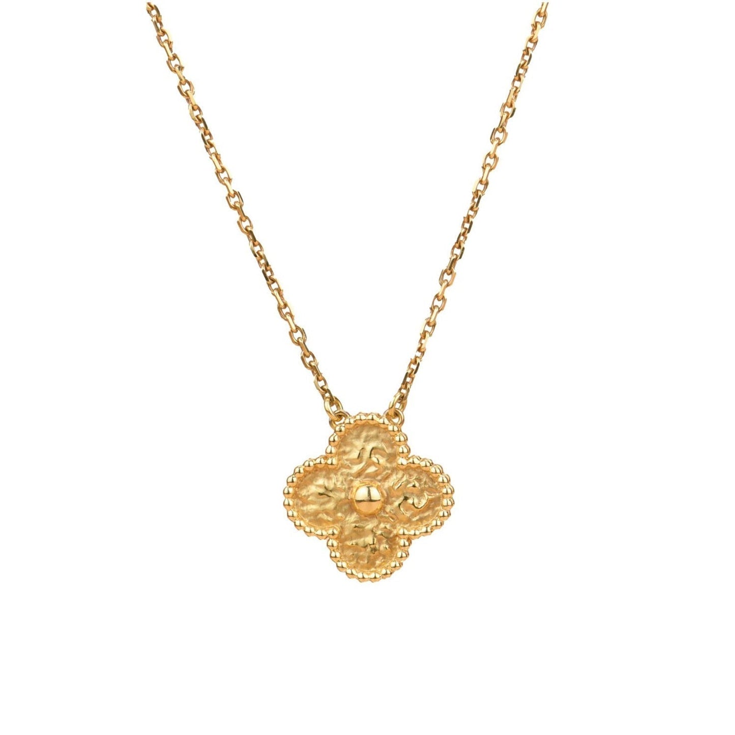 [Charm Aries Jewelry]CLOVER 15MM  BRONZING NECKLACE