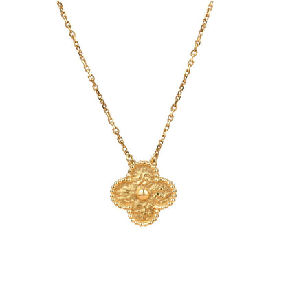 [Charm Aries Jewelry]CLOVER 15MM  BRONZING NECKLACE