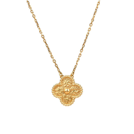 [Charm Aries Jewelry]CLOVER 15MM  BRONZING NECKLACE