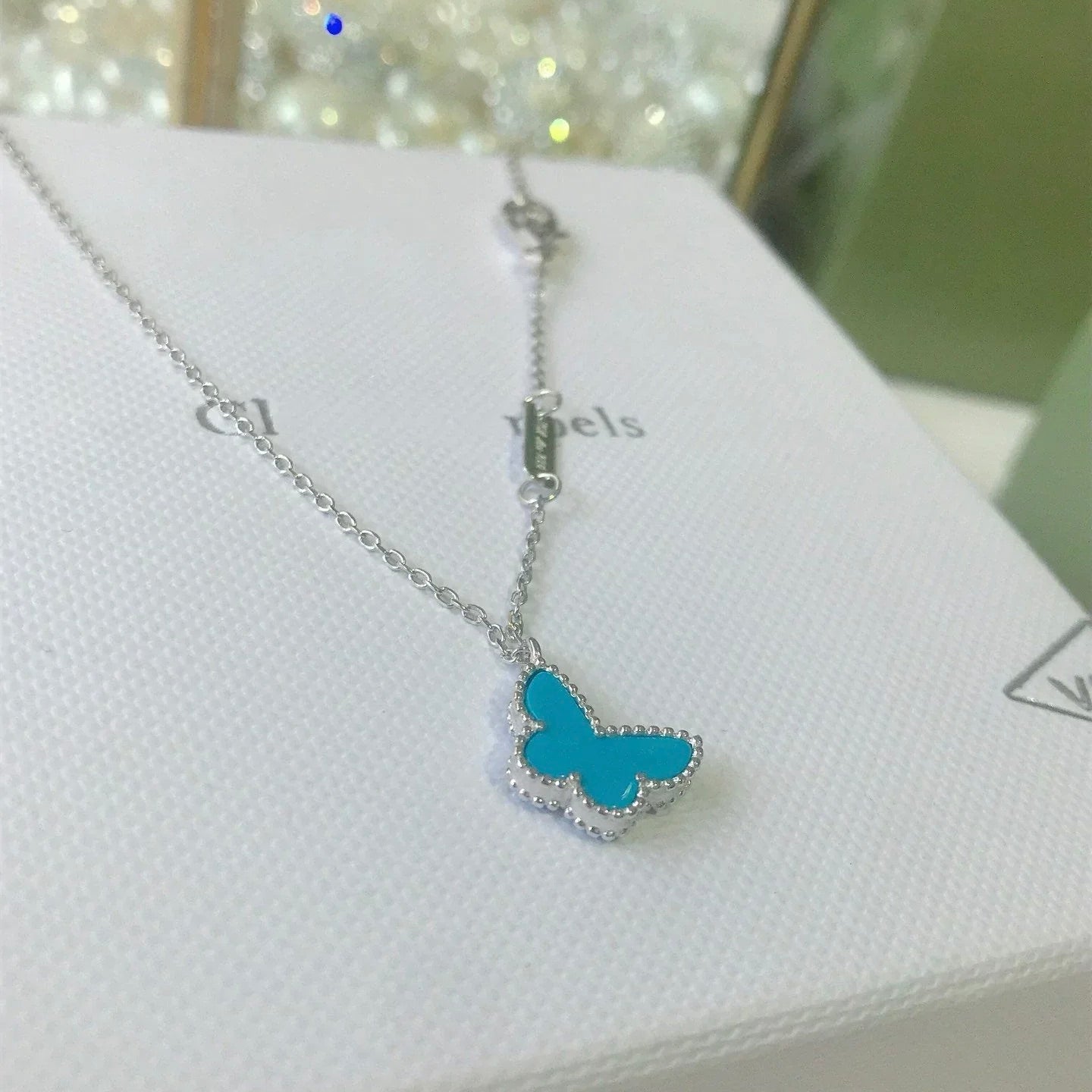 [Charm Aries Jewelry]BUTTERFLY TURQUOISE BUTTERFLY BRACELET SILVER