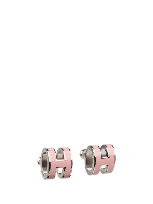 [Charm Aries Jewelry]MINI POP H SILVER EARRINGS PINK