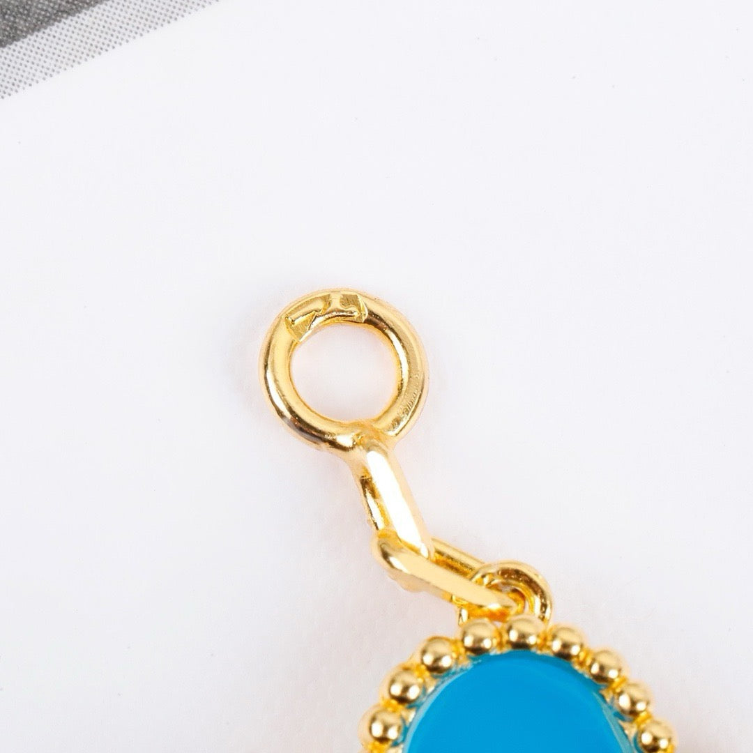 [Charm Aries Jewelry]CLOVER 5 MOTIFS TURQUOISE BRACELET