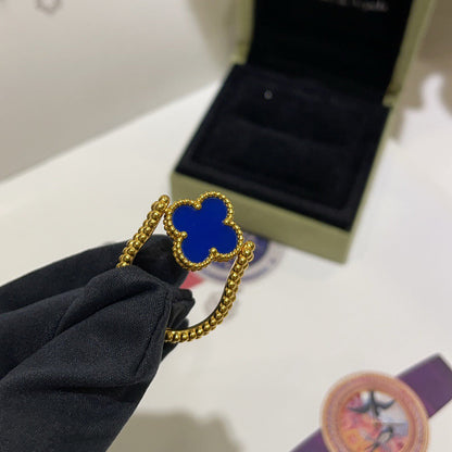 [Charm Aries Jewelry]CLOVER RIVERSIBLE BLUE AGATE RING