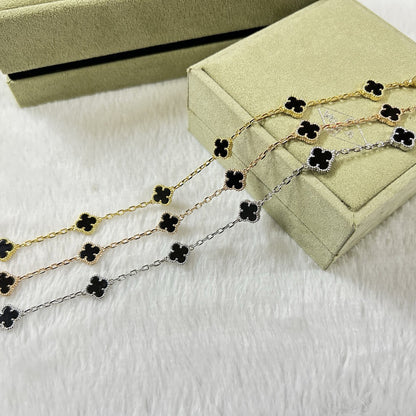 [Charm Aries Jewelry]CLOVER 6 MOTIF  ONYXS BRACELET
