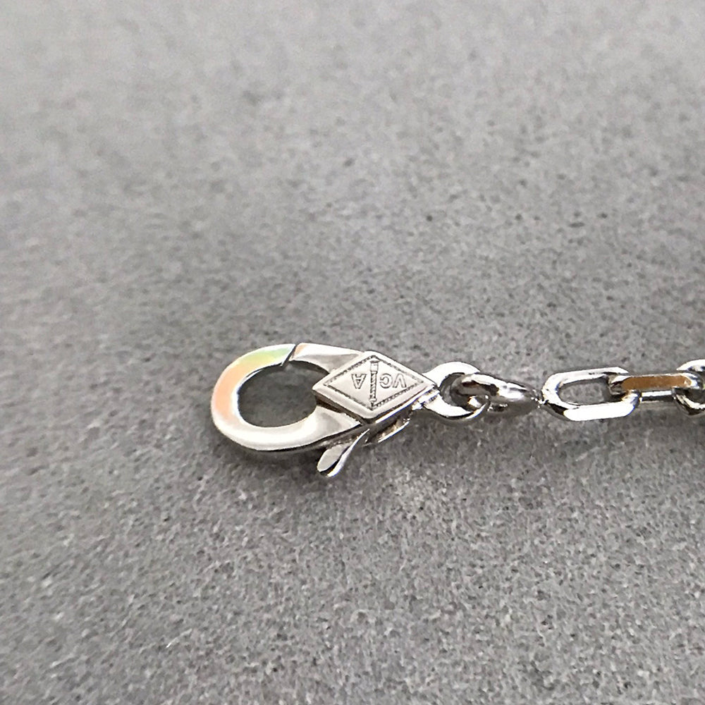[Charm Aries Jewelry]CLOVER 5 MOTIF ONYXS DIAMOND BRACELET SILVER
