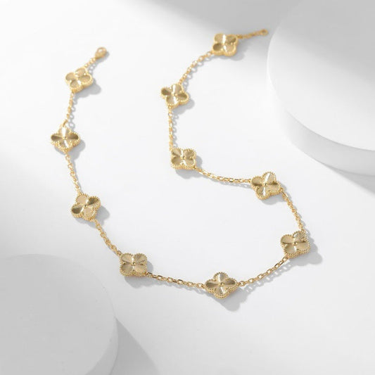 [Charm Aries Jewelry]CLOVERS THE 10-MOTIFS LASER NECKLACE