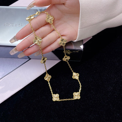 [Charm Aries Jewelry]CLOVERS THE 10-MOTIFS LASER NECKLACE