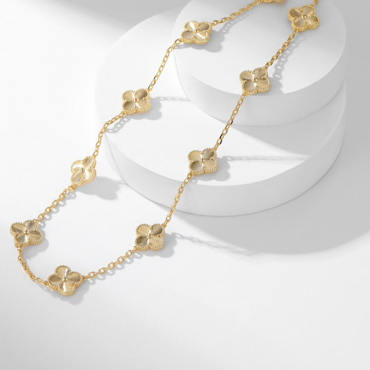 [Charm Aries Jewelry]CLOVERS THE 10-MOTIFS LASER NECKLACE