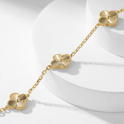 [Charm Aries Jewelry]CLOVERS THE 10-MOTIFS LASER NECKLACE
