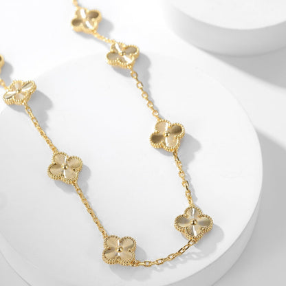 [Charm Aries Jewelry]CLOVERS THE 10-MOTIFS LASER NECKLACE