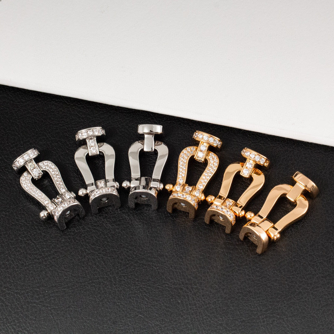 [Charm Aries Jewelry]FORCE LARGE HORSESHOE FULL DIAMOND BRACELET SILVER