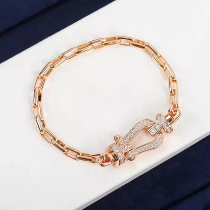 [Charm Aries Jewelry]FORCE LARGE HORSESHOE CLASP  METAL BRACELET