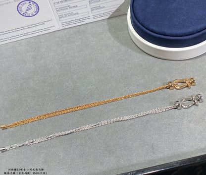 [Charm Aries Jewelry]FORCE SMALL HORSESHOE  DIAMOND CHAIN ROPE BRACELET