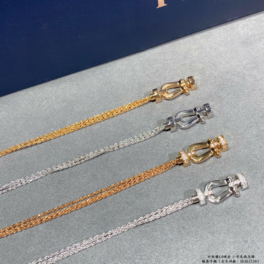 [Charm Aries Jewelry]FORCE SMALL HORSESHOE  DIAMOND CHAIN ROPE BRACELET