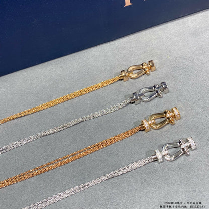 [Charm Aries Jewelry]FORCE SMALL HORSESHOE  DIAMOND CHAIN ROPE BRACELET