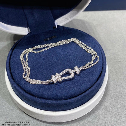 [Charm Aries Jewelry]FORCE SMALL HORSESHOE  DIAMOND CHAIN ROPE BRACELET