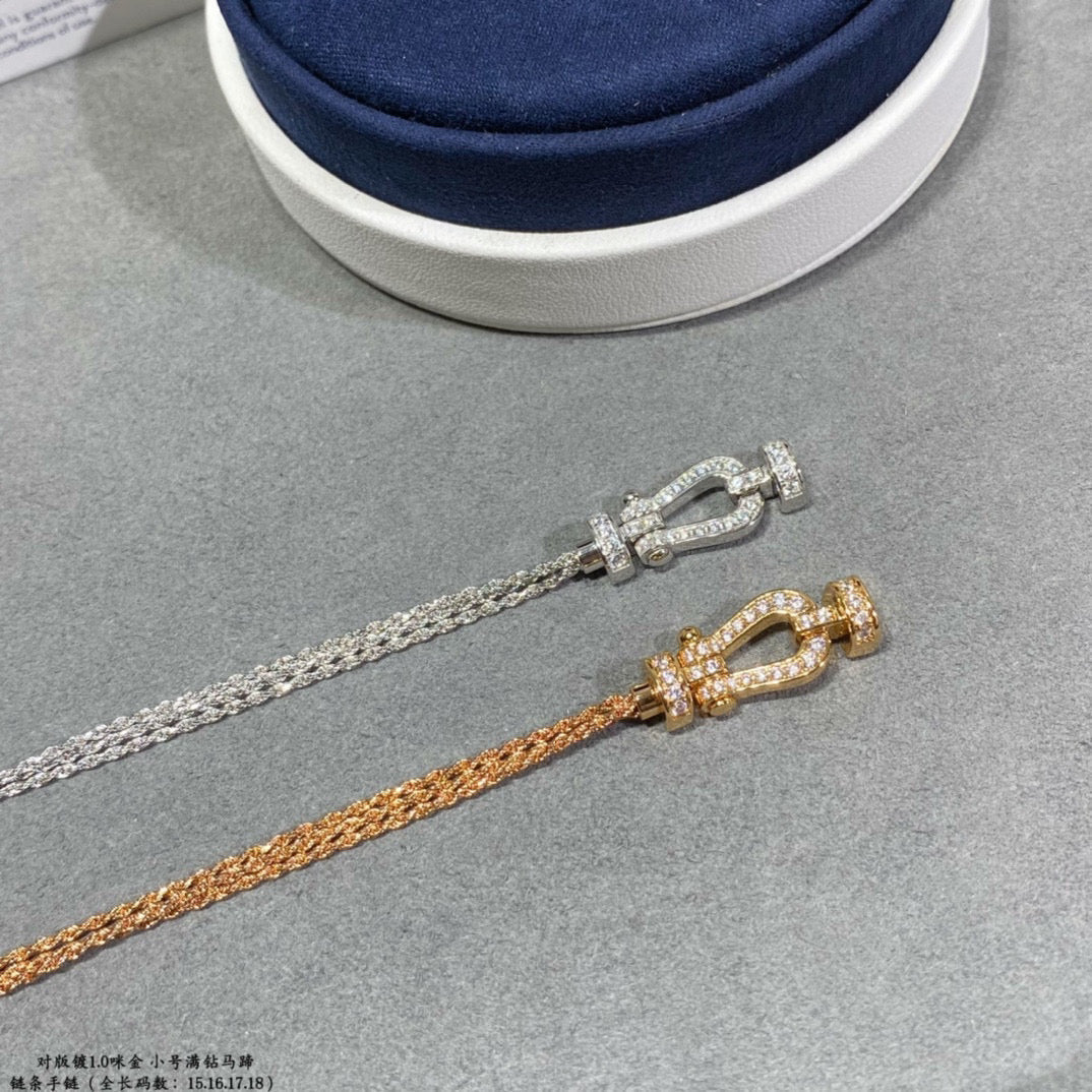 [Charm Aries Jewelry]FORCE SMALL HORSESHOE  DIAMOND CHAIN ROPE BRACELET