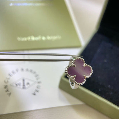 [Charm Aries Jewelry]CLOVER  PURPLE VIOLET RING