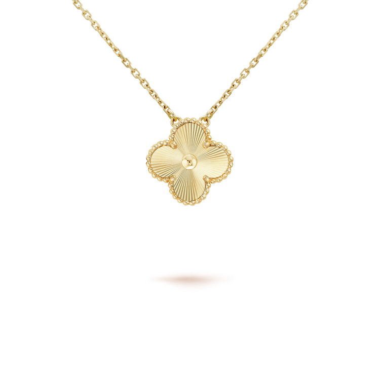 [Charm Aries Jewelry]CLOVER 15MM LASER NECKLACE