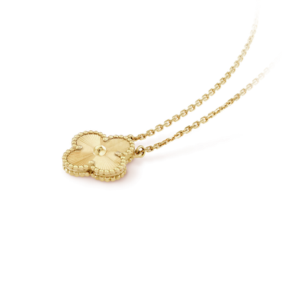 [Charm Aries Jewelry]CLOVER 15MM LASER NECKLACE