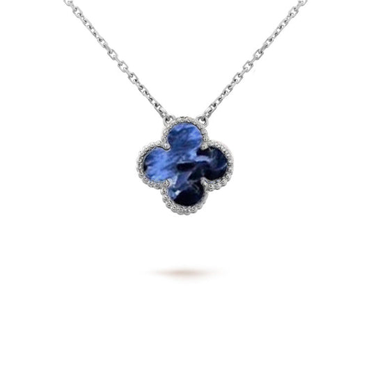 [Charm Aries Jewelry]CLOVER 15MM PIETERSITE NECKLACE SILVER