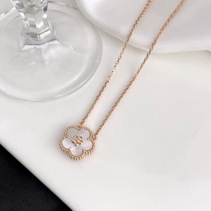 [Charm Aries Jewelry]LUCKY  WHITE MOP  PLUM BLOSSOM NECKLACE