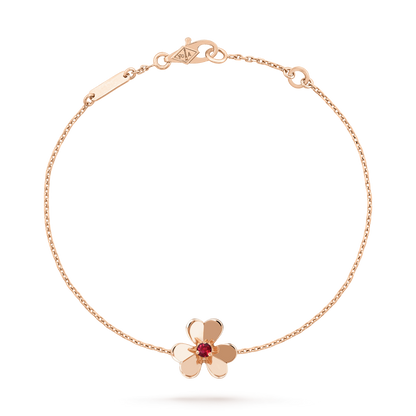 [Charm Aries Jewelry]FRIVOLE GOLD FLOWER PINK MALACHITE BRACELET