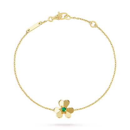 [Charm Aries Jewelry]FRIVOLE GOLD FLOWER PINK MALACHITE BRACELET