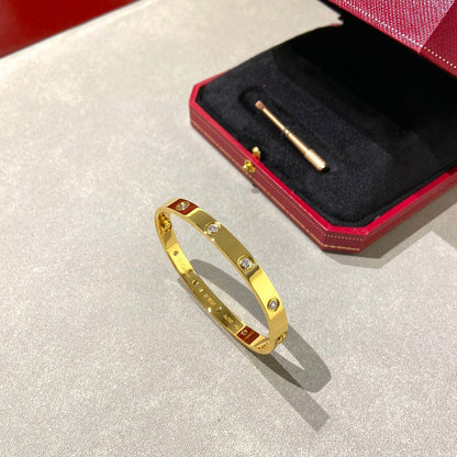 [Charm Aries Jewelry]LOVE BRACELET 6.1MM 10 DIAMONDS