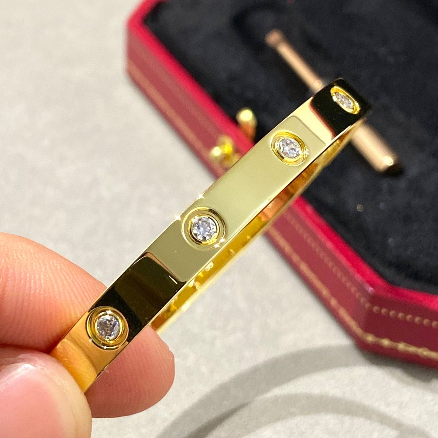 [Charm Aries Jewelry]LOVE BRACELET 6.1MM 10 DIAMONDS