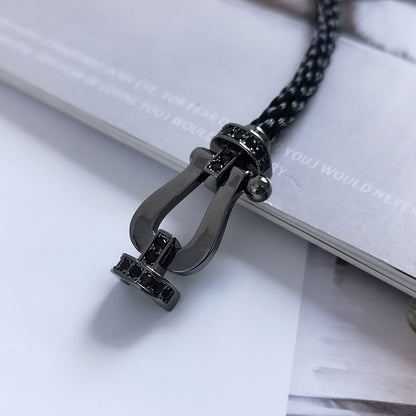 [Charm Aries Jewelry]FORCE LARGE SERIES HORSESHOE BLACK SAMURAI BRACELET