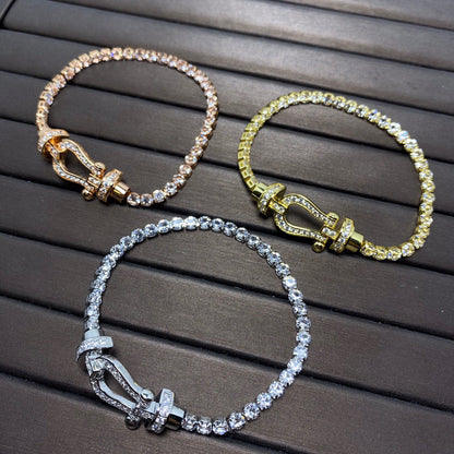 [Charm Aries Jewelry]FORCE  HORSESHOE  DIAMOND TENNIS BRACELET