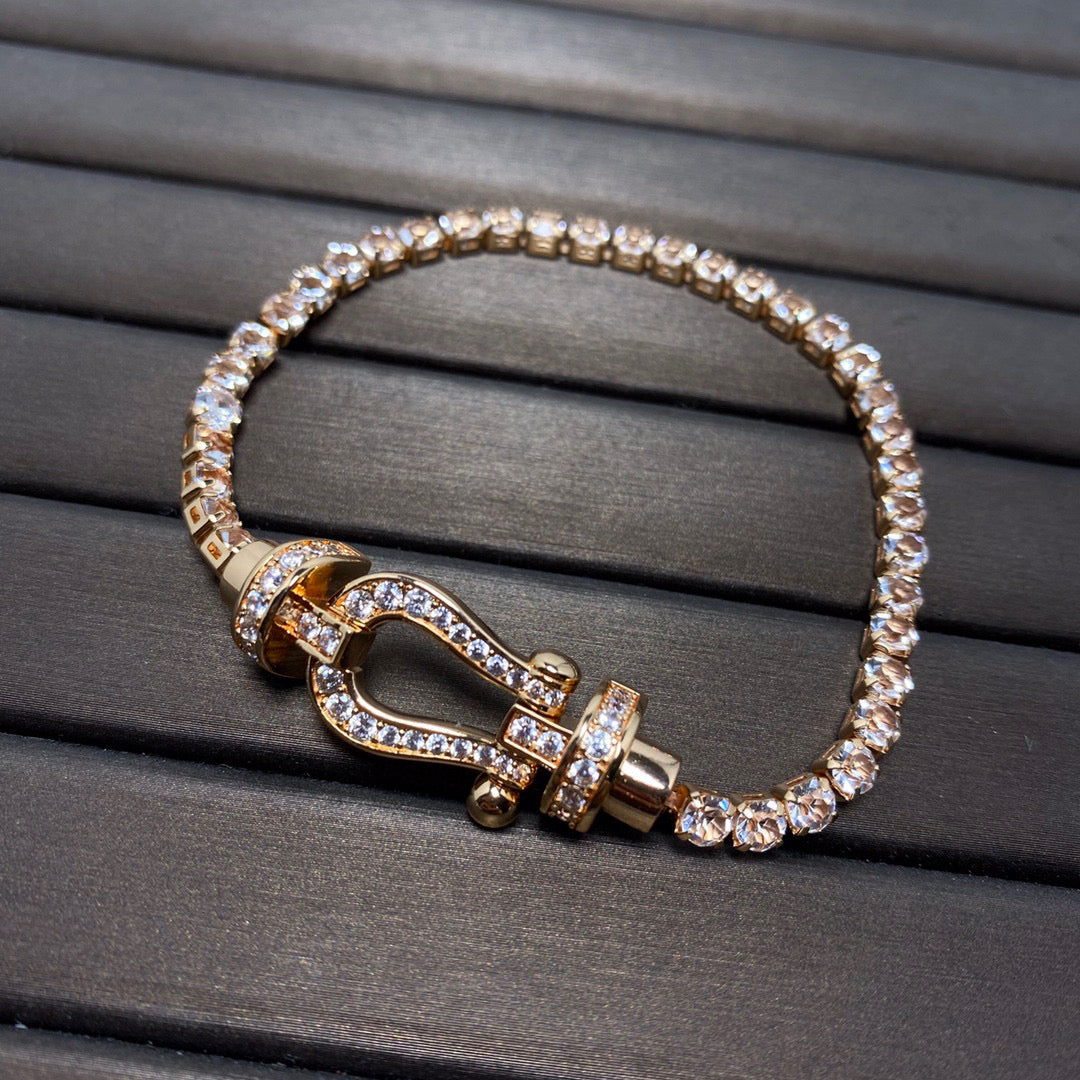 [Charm Aries Jewelry]FORCE  HORSESHOE  DIAMOND TENNIS BRACELET