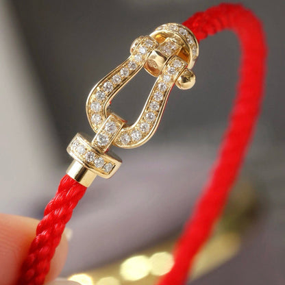 [Charm Aries Jewelry]FORCE LARGE HORSESHOE FULL DIAMOND BRACELET SILVER
