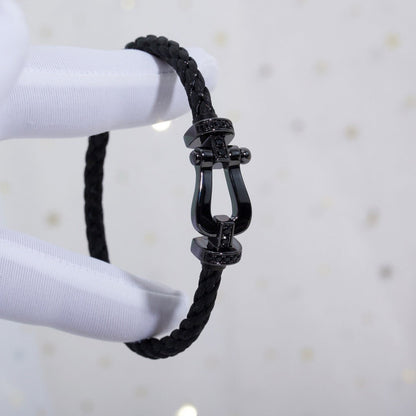 [Charm Aries Jewelry]FORCE LARGE SERIES HORSESHOE BLACK SAMURAI BRACELET