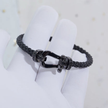 [Charm Aries Jewelry]FORCE LARGE SERIES HORSESHOE BLACK SAMURAI BRACELET