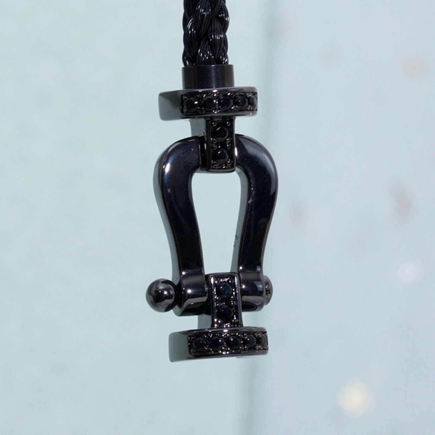 [Charm Aries Jewelry]FORCE LARGE SERIES HORSESHOE BLACK SAMURAI BRACELET