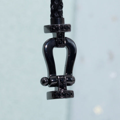 [Charm Aries Jewelry]FORCE LARGE SERIES HORSESHOE BLACK SAMURAI BRACELET