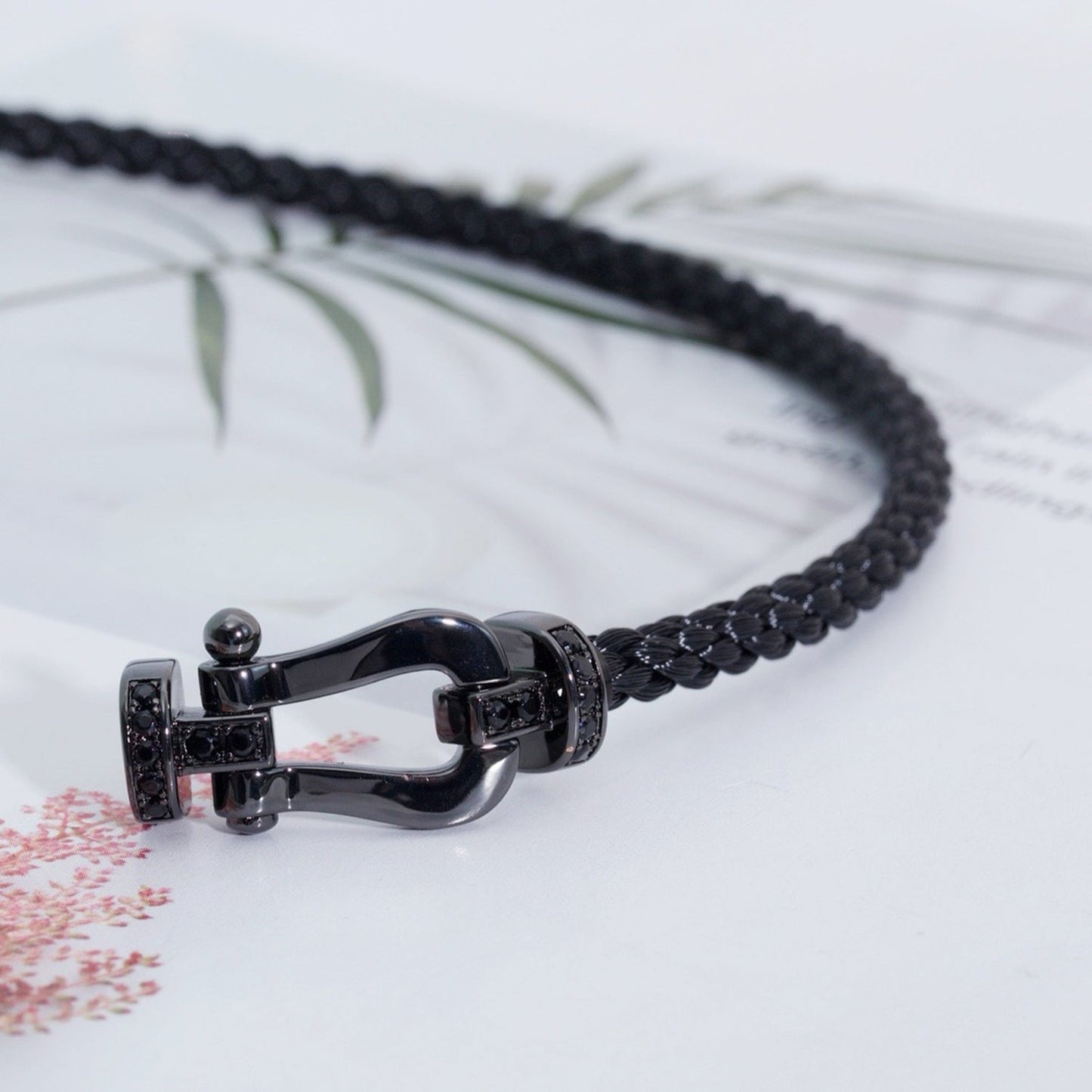 [Charm Aries Jewelry]FORCE LARGE SERIES HORSESHOE BLACK SAMURAI BRACELET
