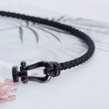 [Charm Aries Jewelry]FORCE LARGE SERIES HORSESHOE BLACK SAMURAI BRACELET