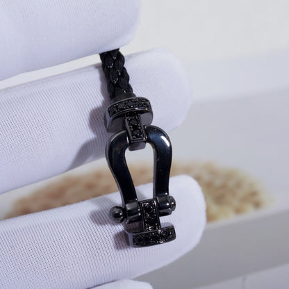 [Charm Aries Jewelry]FORCE LARGE SERIES HORSESHOE BLACK SAMURAI BRACELET