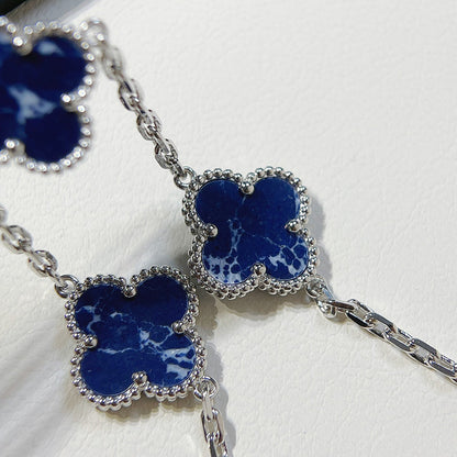 [Charm Aries Jewelry]CLOVER 5 MOTIF PIETERSITE SILVER BRACELET