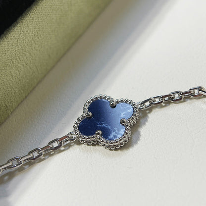 [Charm Aries Jewelry]CLOVER 5 MOTIF PIETERSITE SILVER BRACELET