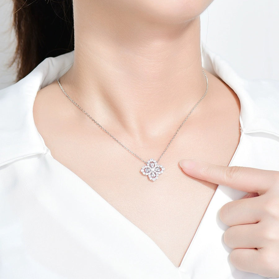 [Charm Aries Jewelry]LOOP NECKLACE FULL MOTIF DIAMOND 16MM MULTIPLE COLORS