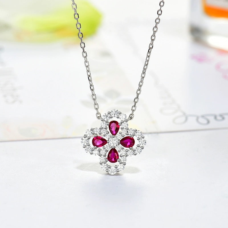 [Charm Aries Jewelry]LOOP NECKLACE FULL MOTIF DIAMOND 16MM MULTIPLE COLORS