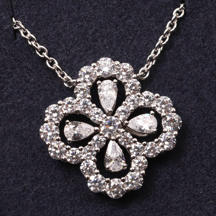 [Charm Aries Jewelry]LOOP NECKLACE FULL MOTIF DIAMOND 16MM MULTIPLE COLORS