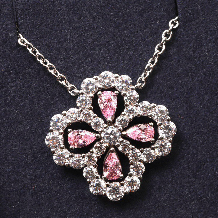 [Charm Aries Jewelry]LOOP NECKLACE FULL MOTIF DIAMOND 16MM MULTIPLE COLORS