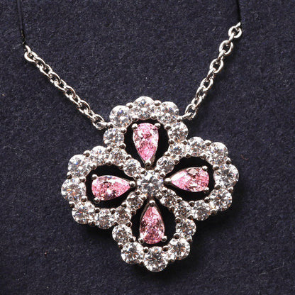 [Charm Aries Jewelry]LOOP NECKLACE FULL MOTIF DIAMOND 16MM MULTIPLE COLORS